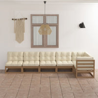 Thumbnail for 6-tlg. Garten-Lounge-Set mit Kissen Kiefer Massivholz