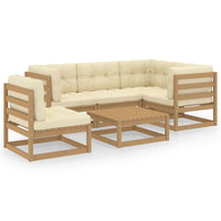 Thumbnail for 6-tlg. Garten-Lounge-Set mit Kissen Kiefer Massivholz