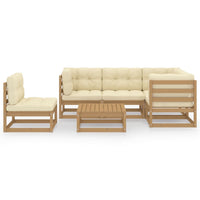 Thumbnail for 6-tlg. Garten-Lounge-Set mit Kissen Kiefer Massivholz