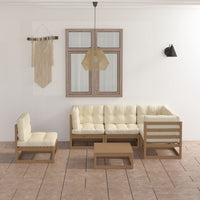 Thumbnail for 6-tlg. Garten-Lounge-Set mit Kissen Kiefer Massivholz