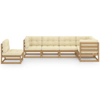 Thumbnail for 6-tlg. Garten-Lounge-Set mit Kissen Kiefer Massivholz