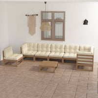Thumbnail for 8-tlg. Garten-Lounge-Set mit Kissen Kiefer Massivholz