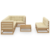 Thumbnail for 8-tlg. Garten-Lounge-Set mit Kissen Kiefer Massivholz