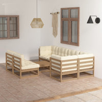 Thumbnail for 8-tlg. Garten-Lounge-Set mit Kissen Kiefer Massivholz