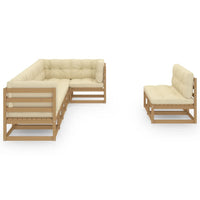 Thumbnail for 8-tlg. Garten-Lounge-Set mit Kissen Kiefer Massivholz