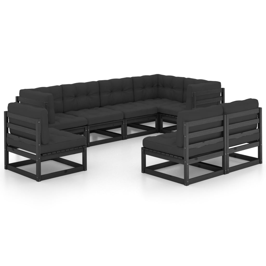 8-tlg. Garten-Lounge-Set mit Kissen Kiefer Massivholz