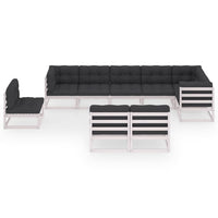 Thumbnail for 9-tlg. Garten-Lounge-Set mit Kissen Kiefer Massivholz