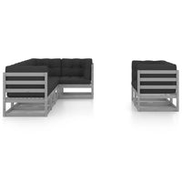 Thumbnail for 7-tlg. Garten-Lounge-Set mit Kissen Kiefer Massivholz