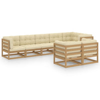 Thumbnail for 8-tlg. Garten-Lounge-Set mit Kissen Kiefer Massivholz