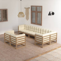 Thumbnail for 8-tlg. Garten-Lounge-Set mit Kissen Kiefer Massivholz