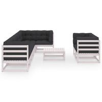 Thumbnail for 9-tlg. Garten-Lounge-Set mit Kissen Kiefer Massivholz