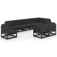 Thumbnail for 9-tlg. Garten-Lounge-Set mit Kissen Massivholz Kiefer