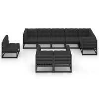 Thumbnail for 9-tlg. Garten-Lounge-Set mit Kissen Massivholz Kiefer