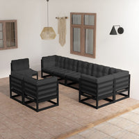 Thumbnail for 9-tlg. Garten-Lounge-Set mit Kissen Massivholz Kiefer