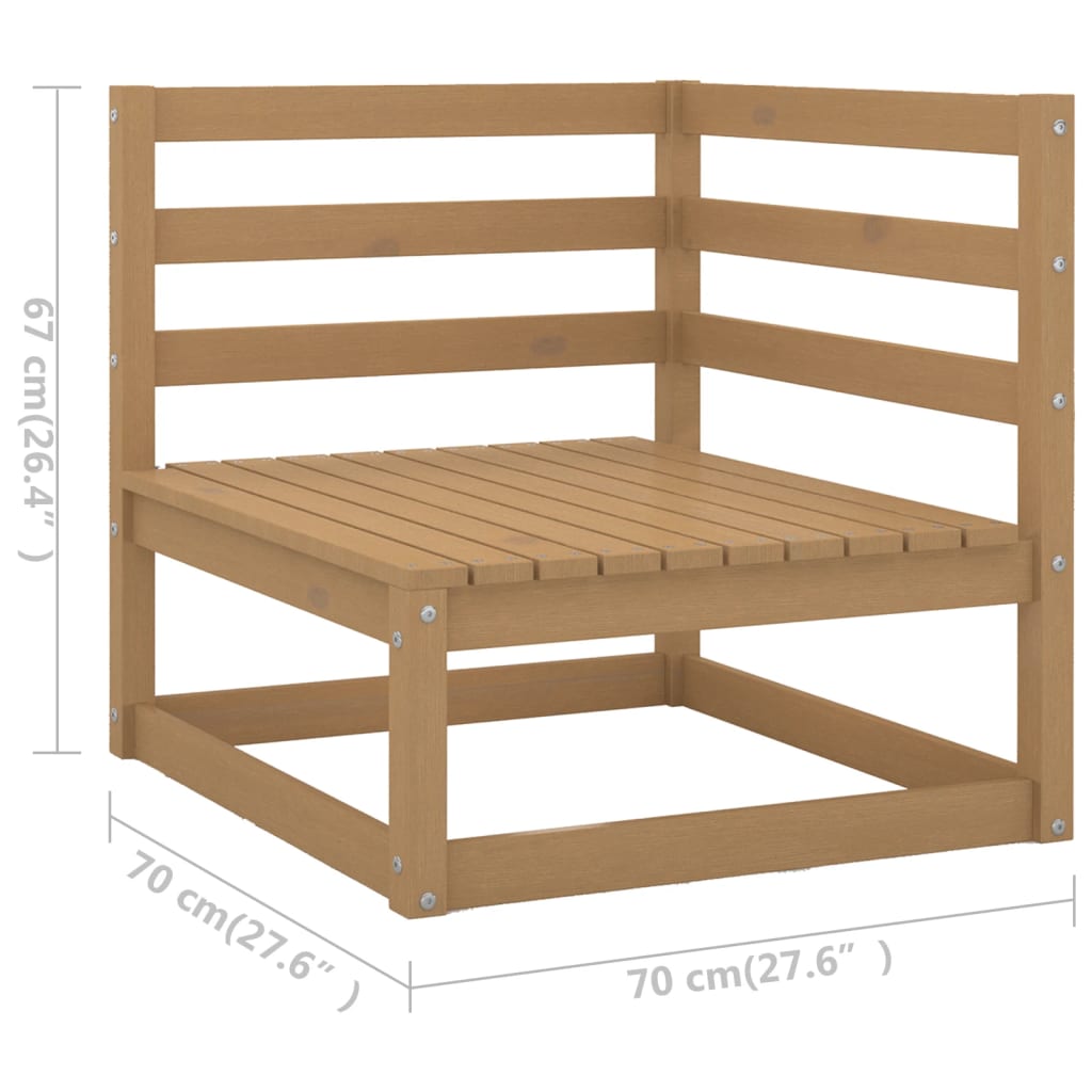 10-tlg. Garten-Lounge-Set mit Kissen Kiefer Massivholz