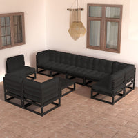 Thumbnail for 10-tlg. Garten-Lounge-Set mit Kissen Massivholz Kiefer