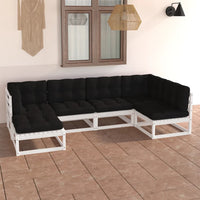Thumbnail for 6-tlg. Garten-Lounge-Set mit Kissen Kiefer Massivholz