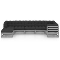 Thumbnail for 7-tlg. Garten-Lounge-Set mit Kissen Kiefer Massivholz