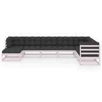 Thumbnail for 8-tlg. Garten-Lounge-Set mit Kissen Kiefer Massivholz