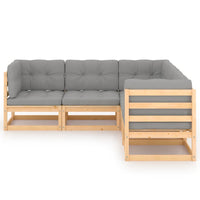 Thumbnail for 5-tlg. Garten-Lounge-Set mit Kissen Kiefer Massivholz