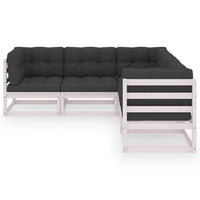 Thumbnail for 5-tlg. Garten-Lounge-Set mit Kissen Kiefer Massivholz