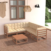 Thumbnail for 6-tlg. Garten-Lounge-Set mit Kissen Kiefer Massivholz
