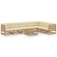 Thumbnail for 8-tlg. Garten-Lounge-Set Kissen Honigbraun Kiefer Massivholz