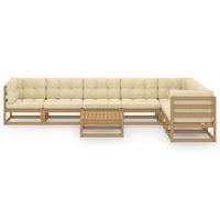 Thumbnail for 8-tlg. Garten-Lounge-Set Kissen Honigbraun Kiefer Massivholz