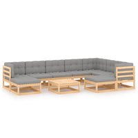 Thumbnail for 10-tlg. Garten-Lounge-Set mit Kissen Massivholz Kiefer
