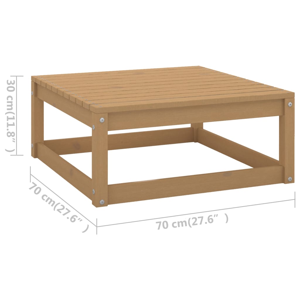 10-tlg. Garten-Lounge-Set Kissen Honigbraun Kiefer Massivholz