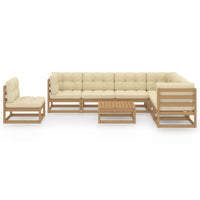 Thumbnail for 8-tlg. Garten-Lounge-Set Kissen Honigbraun Kiefer Massivholz