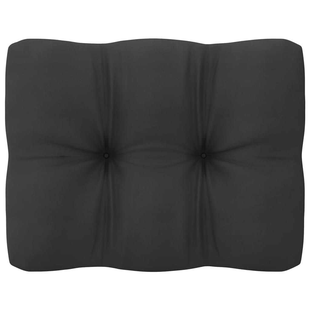8-tlg. Garten-Lounge-Set mit Kissen Schwarz Kiefer Massivholz