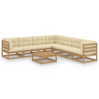 Thumbnail for 8-tlg. Garten-Lounge-Set Kissen Honigbraun Kiefer Massivholz