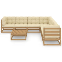 Thumbnail for 8-tlg. Garten-Lounge-Set Kissen Honigbraun Kiefer Massivholz