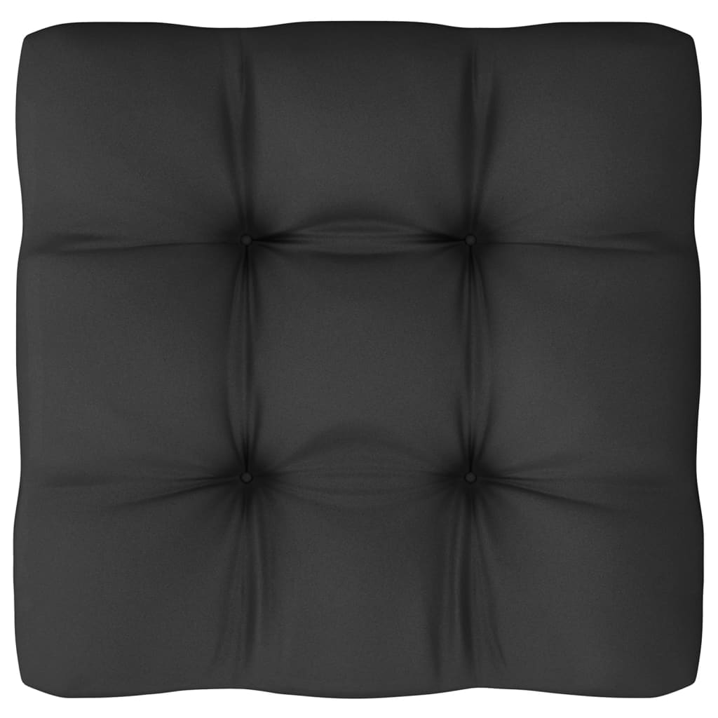 9-tlg. Garten-Lounge-Set mit Kissen Grau Kiefer Massivholz