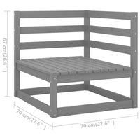 Thumbnail for 12-tlg. Garten-Lounge-Set mit Kissen Grau Kiefer Massivholz