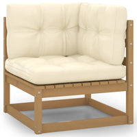Thumbnail for 12-tlg. Garten-Lounge-Set Kissen Honigbraun Kiefer Massivholz