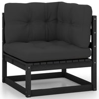 Thumbnail for 12-tlg. Garten-Lounge-Set mit Kissen Schwarz Kiefer Massivholz