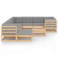 Thumbnail for 11-tlg. Garten-Lounge-Set mit Kissen Kiefer Massivholz