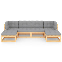 Thumbnail for 6-tlg. Garten-Lounge-Set mit Kissen Massivholz Kiefer
