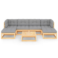 Thumbnail for 7-tlg. Garten-Lounge-Set mit Kissen Kiefer Massivholz