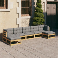 Thumbnail for 7-tlg. Garten-Lounge-Set mit Kissen Massivholz Kiefer