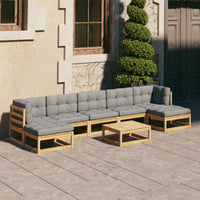 Thumbnail for 8-tlg. Garten-Lounge-Set mit Kissen Massivholz Kiefer