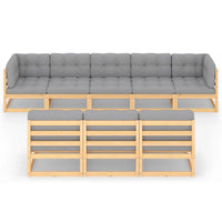Thumbnail for 8-tlg. Garten-Lounge-Set mit Kissen Kiefer Massivholz