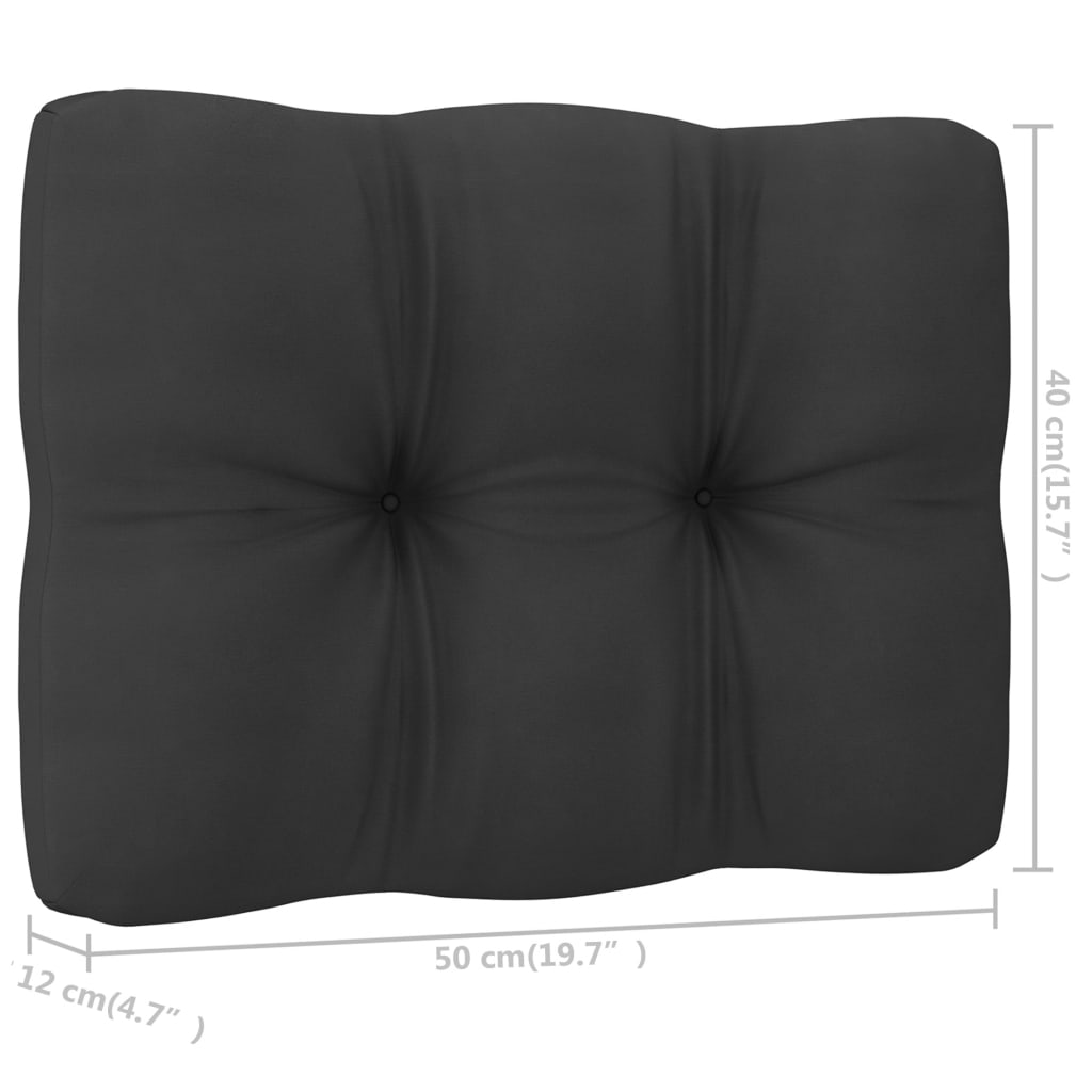8-tlg. Garten-Lounge-Set mit Kissen Grau Kiefer Massivholz