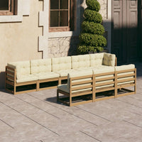 Thumbnail for 8-tlg. Garten-Lounge-Set Kissen Honigbraun Kiefer Massivholz