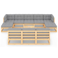 Thumbnail for 11-tlg. Garten-Lounge-Set mit Kissen Kiefer Massivholz