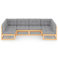 Thumbnail for 6-tlg. Garten-Lounge-Set mit Kissen Kiefer Massivholz
