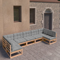 Thumbnail for 7-tlg. Garten-Lounge-Set mit Kissen Kiefer Massivholz