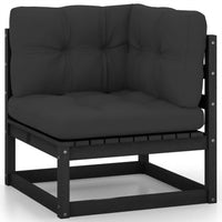 Thumbnail for 7-tlg. Garten-Lounge-Set mit Kissen Schwarz Massivholz Kiefer